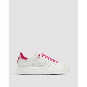 P448 Thea Punch White Leather Pink Patent Platform Sneakers 40 / 10